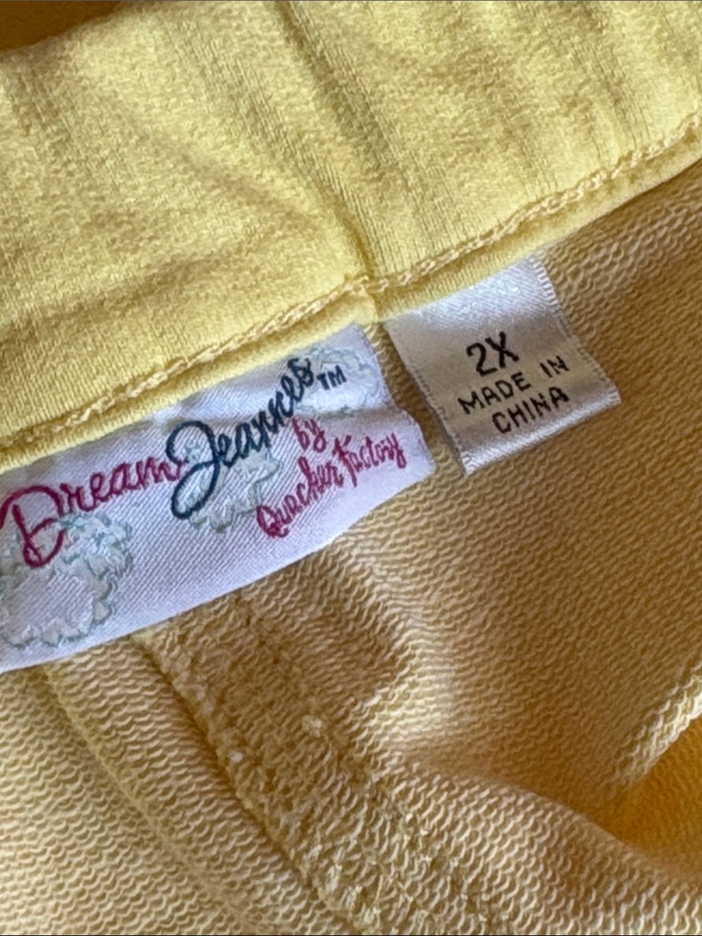 Dream Jeannes by Quacker Factory Women's Yellow Capris Rhinestone Embellishment - Picture 5 of 6